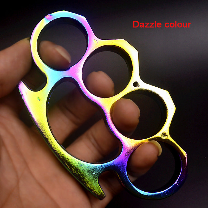 Thickened colorful-Brass Knuckle Duster Defense Window Breaker Fitness Training Boxing Combat Protective Gear EDC Tool
