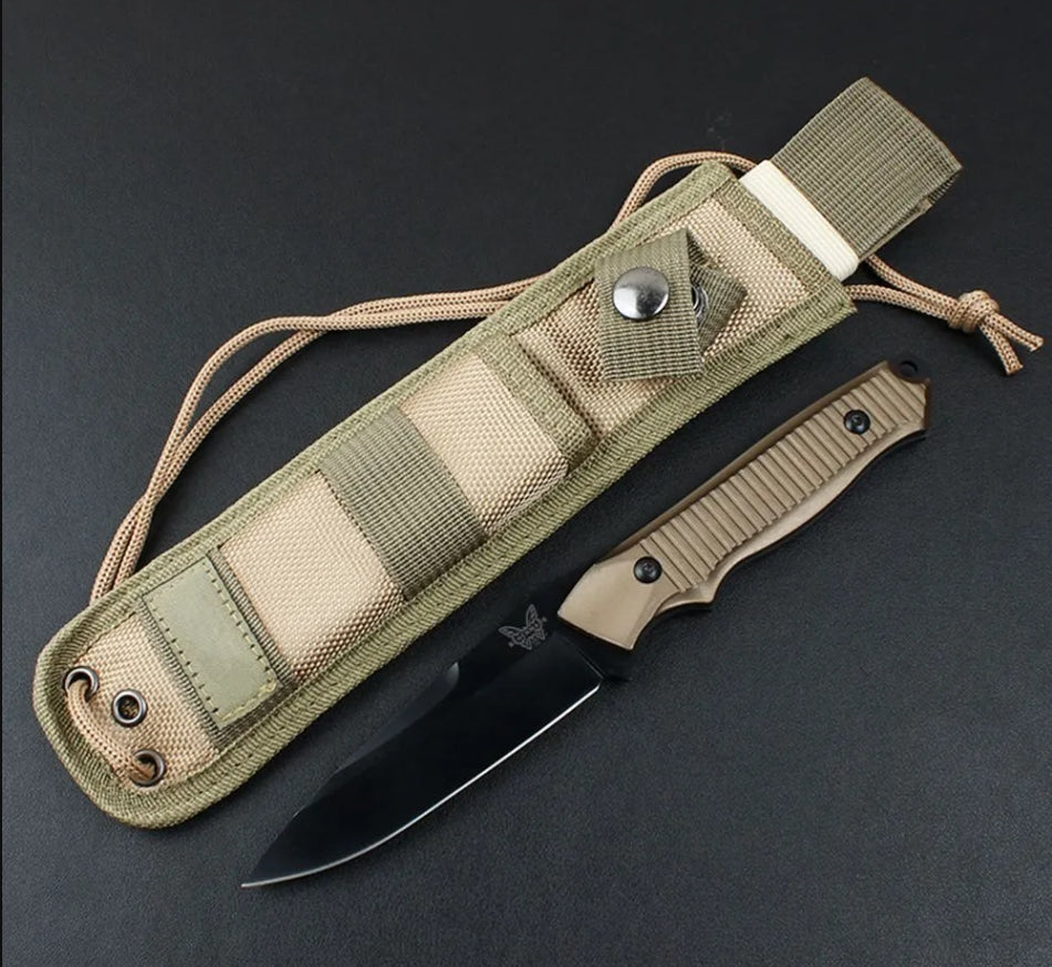 Outdoor Benchmade 140BK Fixed Blade Knife Outdoor Camping Hunting Self-defense Tactics Straight Knives