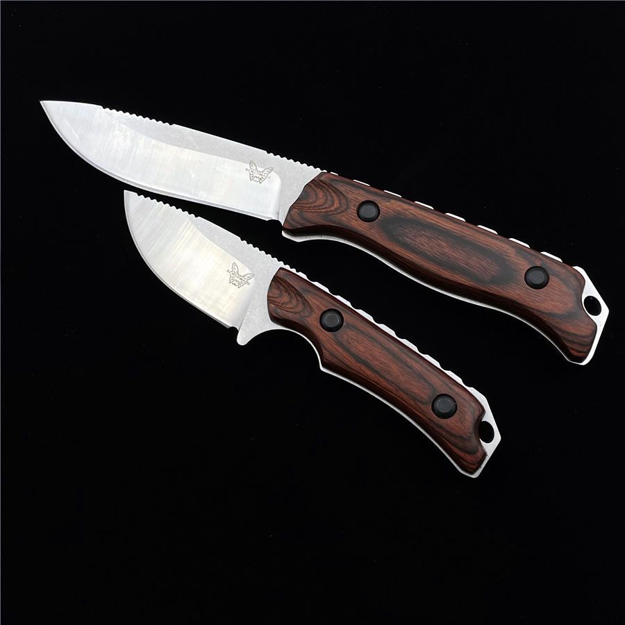Outdoor Wooden Handle Benchmade 15002 15017 Fixed Blade Knife Camping Fishing Hunting Tactical Straight Knives Defense Tool
