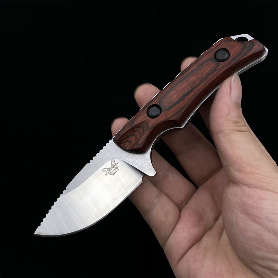 Outdoor Wooden Handle Benchmade 15002 15017 Fixed Blade Knife Camping Fishing Hunting Tactical Straight Knives Defense Tool