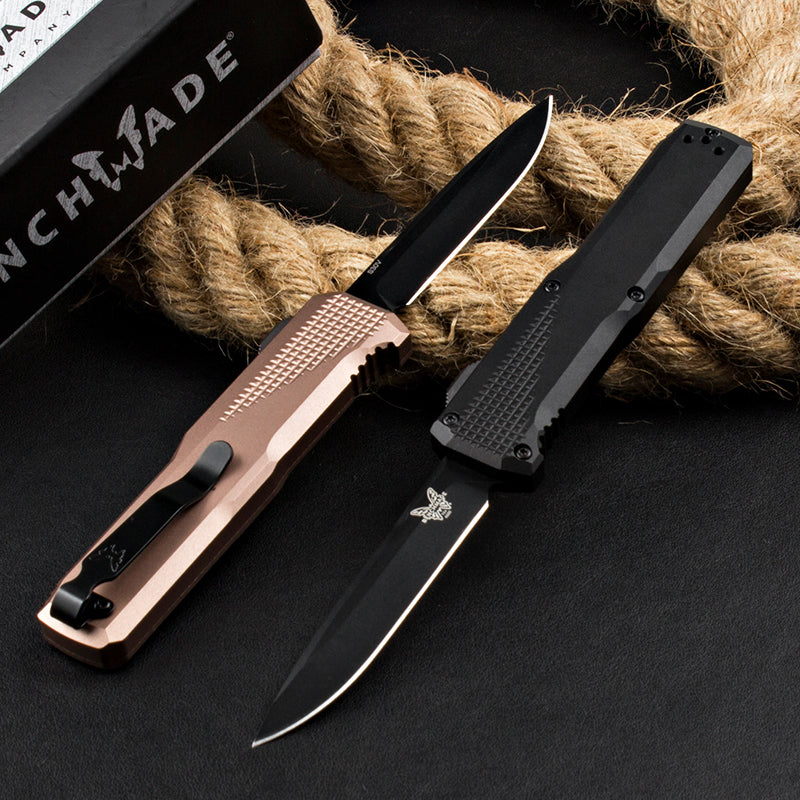 Benchmade 4600 Tactical Knife Black Blade Aluminum Handle Field Fishing Hunting Self Defense Safety Pocket Knives