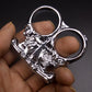 Skull Two Fingers-Brass Knuckle Duster Defense Window Breaker Fitness Training Boxing Combat Protective Gear EDC Tool