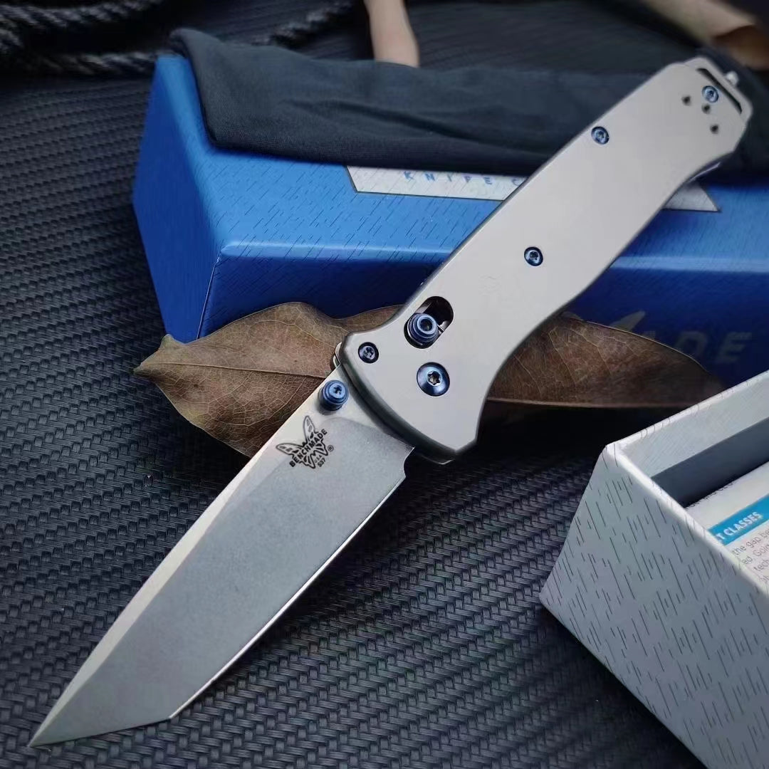 Titanium Handle Benchmade 537 Tactical Folding Knife Outdoor Camping Hunting Survival Safety Defense Pocket Knives EDC Tool