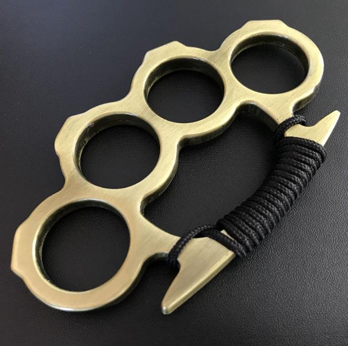 Classic Solid-Brass Knuckle Duster Defense Window Breaker Fitness Training Boxing Combat Protective Gear EDC Tool