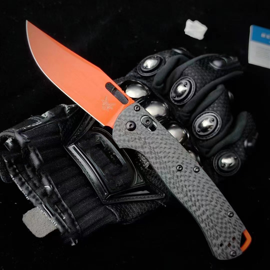 Carbon Fiber Handle Benchmade 15535 Tactical Folding Knife Outdoor Camping Survival Knives Pocket EDC Tool