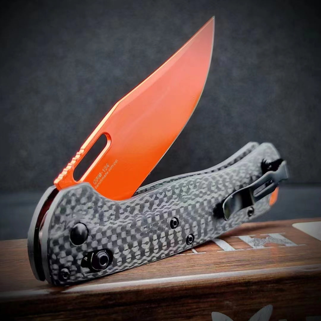 Carbon Fiber Handle Benchmade 15535 Tactical Folding Knife Outdoor Camping Survival Knives Pocket EDC Tool