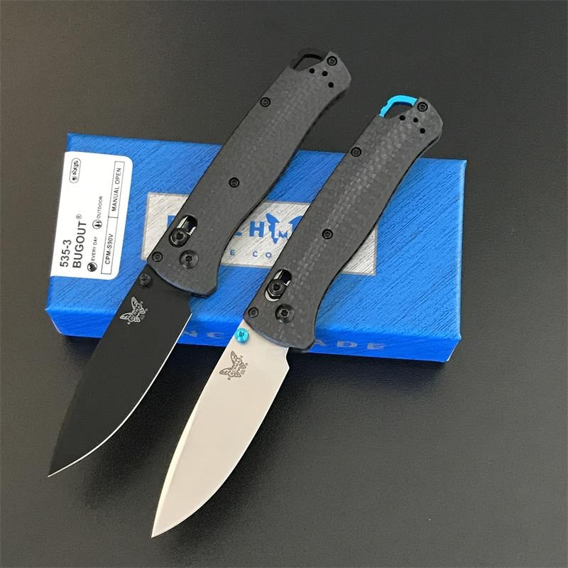 Benchmade 535 Bugout Folding Knife Carbon Fiber Handle Stone Washing Blade Outdoor Hunting Survival Tactical Pocket Knives