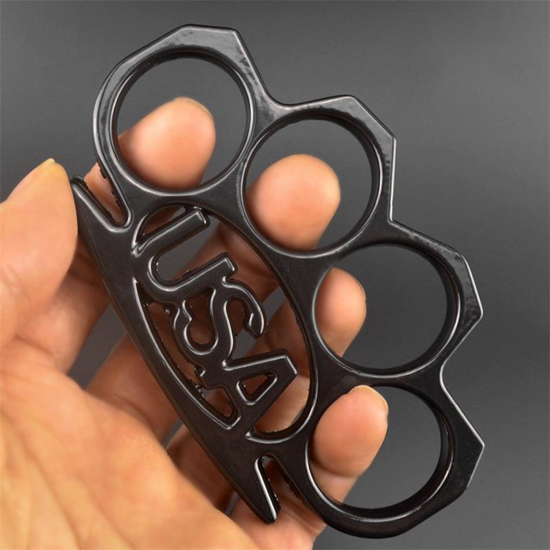 USA-Brass Knuckle Duster Defense Window Breaker Fitness Training Boxing Combat Protective Gear EDC Tool
