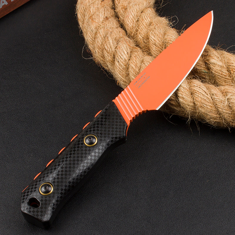 Black Pattern Handle Benchmade 15600 Fixed Blade Knife Red Blade Outdoor Camping Hunting Tactical Knives