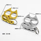 Cat-Two Fingers Brass Knuckle Duster Defense Window Breaker Fitness Training Boxing Combat Protective Gear EDC Tool