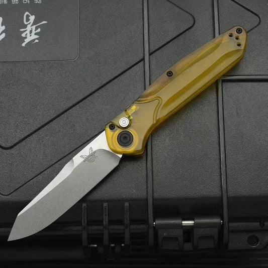 Transparent Handle Benchmade 9400 Tactical Folding Knife Outdoor Hunting Pocket Military Knives