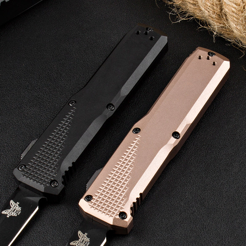 Benchmade 4600 Tactical Knife Black Blade Aluminum Handle Field Fishing Hunting Self Defense Safety Pocket Knives