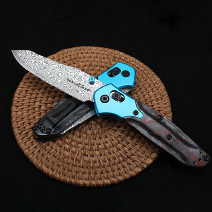 Outdoor Benchmade 945 Damascus Steel Folding Knife Carbon Fiber Handle Tactical Survival Security Pocket Knives