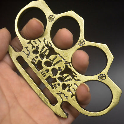 Ghost-Brass Knuckle Duster Defense Window Breaker Fitness Training Boxing Combat Protective Gear EDC Tool
