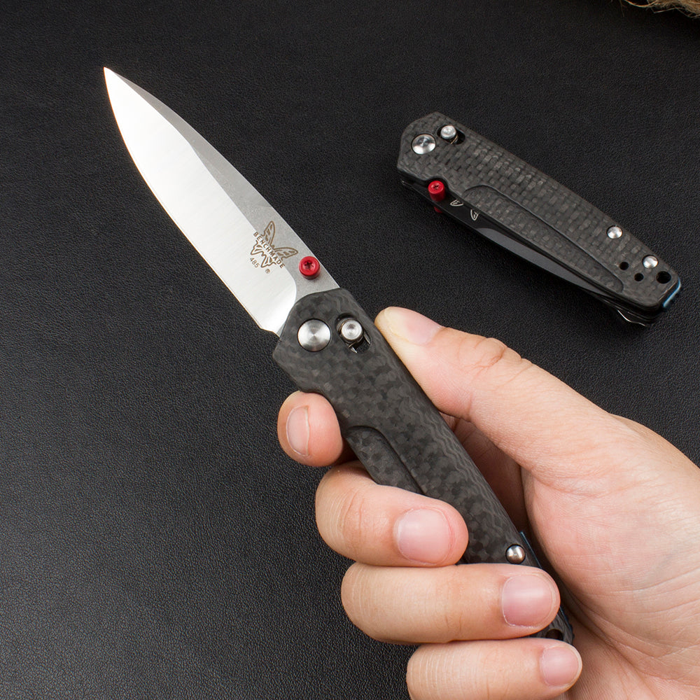 Benchmade 485 Folding Knife Carbon Fiber Handle Outdoor Survival Safety and Defense Pocket Knives