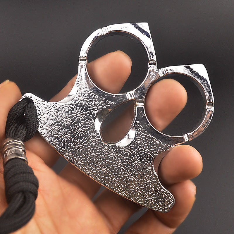 Orchid Two Fingers - Brass Knuckle Duster Defense Window Breaker Fitness Training Boxing Combat Protective Gear EDC Tool