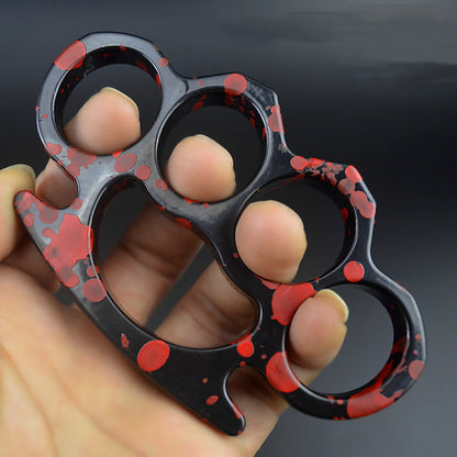 Pattern-Thickened Brass Knuckle Duster Defense Window Breaker Fitness Training Boxing Combat Protective Gear EDC Tool