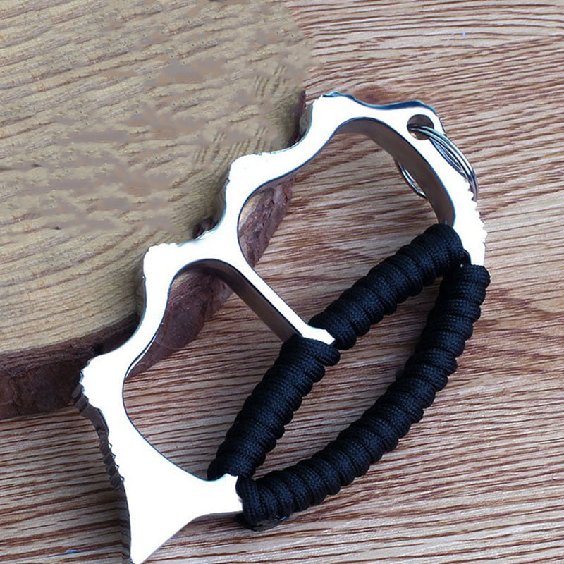 Multifunctional Two Finger-Knuckle Duster Defense Window Breaker Fitness Training Boxing Combat Protective Gear EDC Tool