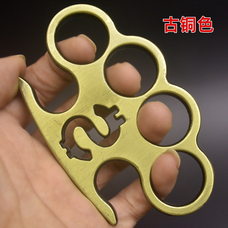 Snake-Brass Knuckle Duster Defense Window Breaker Fitness Training Boxing Combat Protective Gear EDC Tool