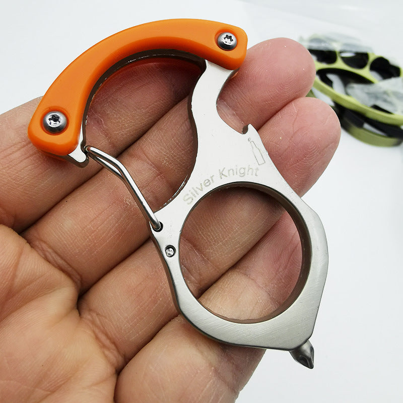 Single-finger knuckle duster multi-functional punch-break window defense gear