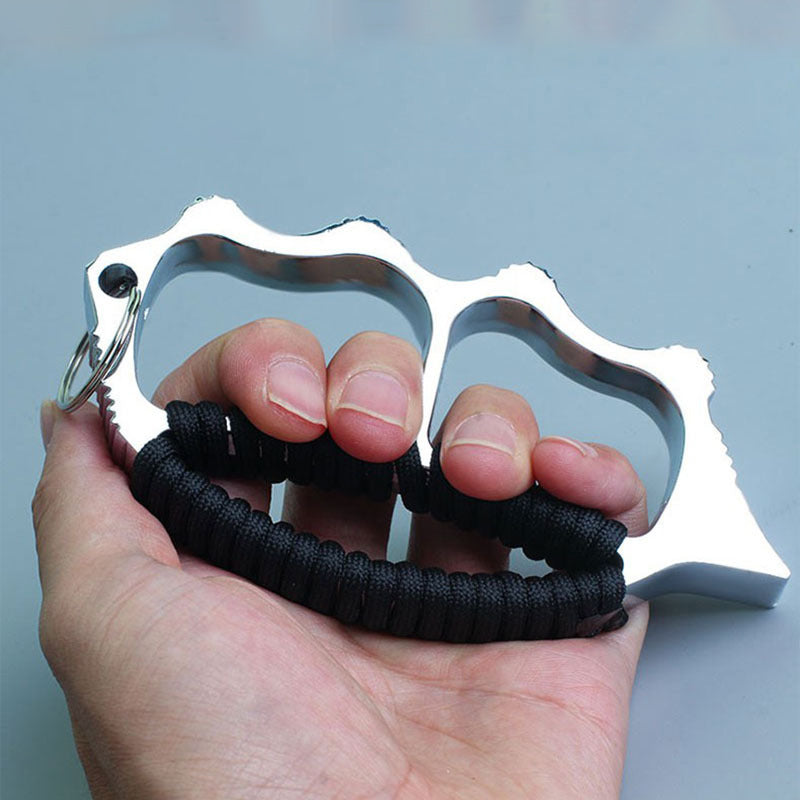 Multifunctional Two Finger-Knuckle Duster Defense Window Breaker Fitness Training Boxing Combat Protective Gear EDC Tool