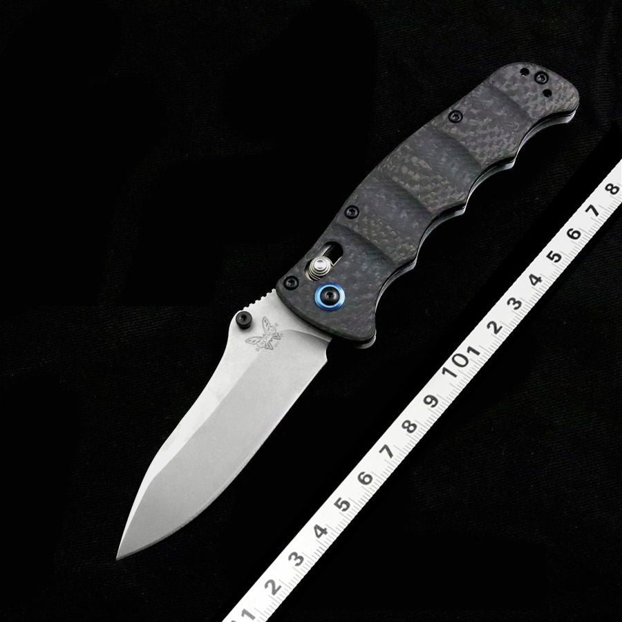 M390 Blade Benchmade 484 Axis Tactical Folding Knife Stone Washing Carbon Fiber Handle Wilderness Survival Safety Pocket Knives