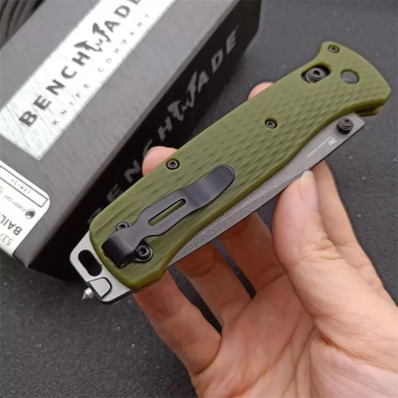 Camping Tactical Benchmade 537 Folding Knife Glass Fiber Handle Outdoor Security Self-defense Pocket Knives EDC Tool
