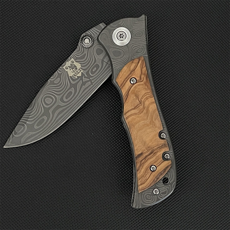 Liome 339 Damascus Tactical Pocket Folding Knife Outdoor Camping Military Knives Security Defense Pocket EDC Tool