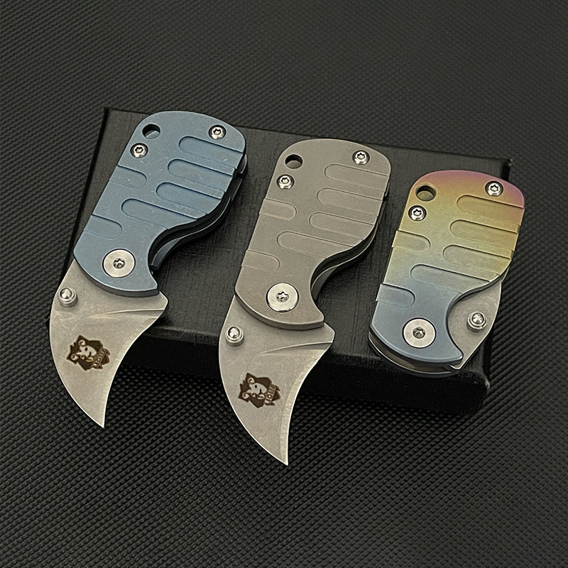 Liome Mini folding knife TC4 Titanium Handle S35vn Blade Outdoor camping Security Pocket Backpack Key Chain knives EDC Tool
