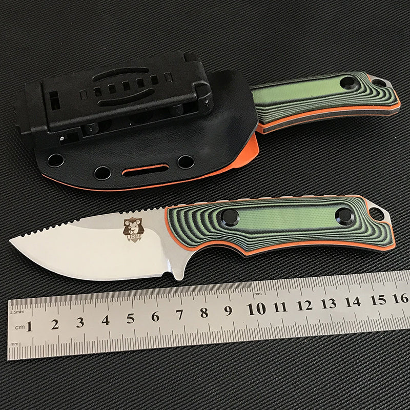 Liome 15017 Tactical Straight Knife G10 Handle Outdoor Camping Fishing Hunting Pocket Fixed Knives EDC Security Defense Tool